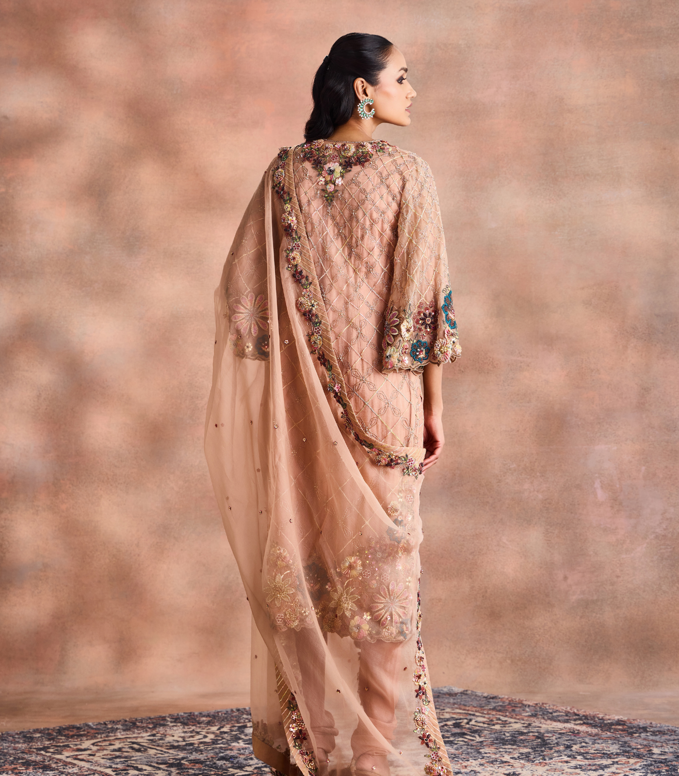 Floral Lattice Kurta Set