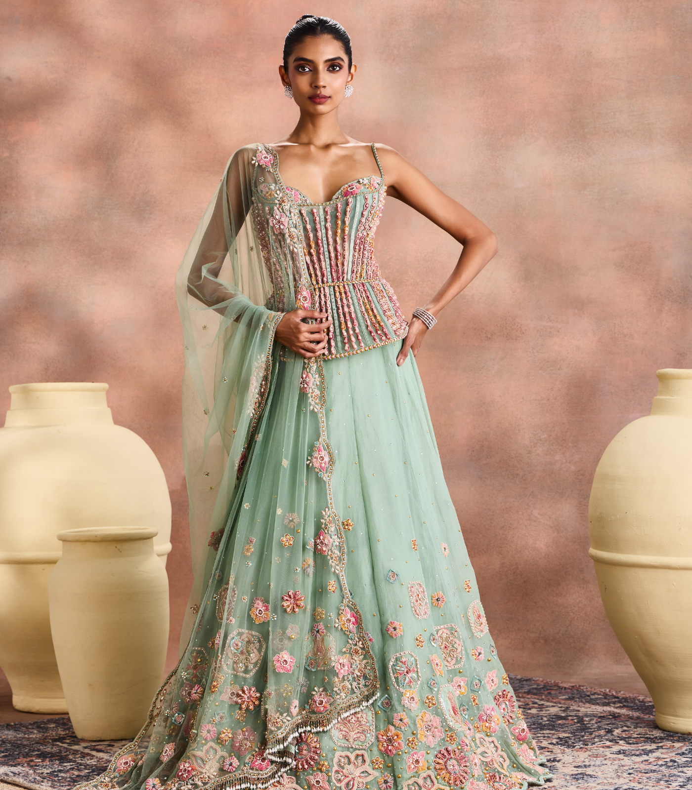Pastel Corset Lehnga Set