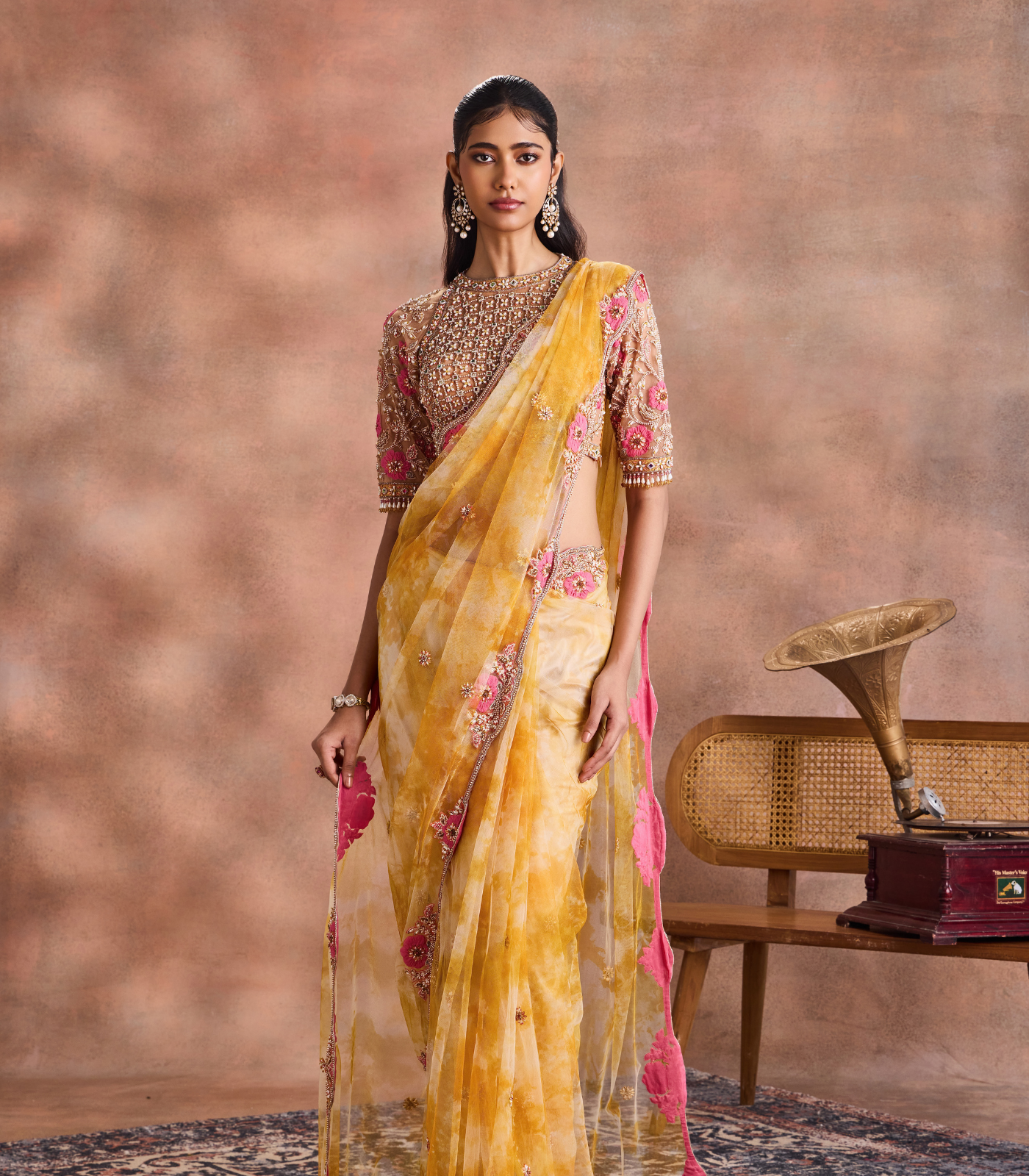 Tie and Dye Saree Set