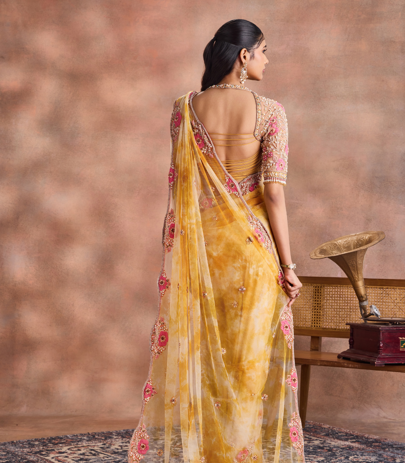 Tie and Dye Saree Set