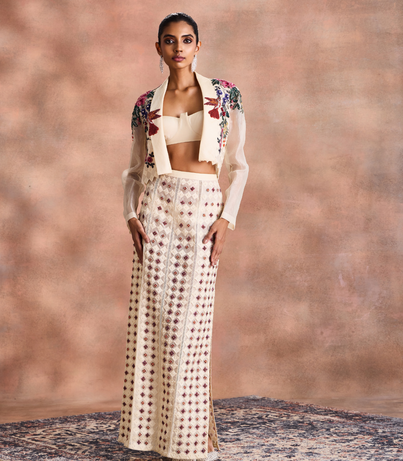 Cropped Jacket Skirt set