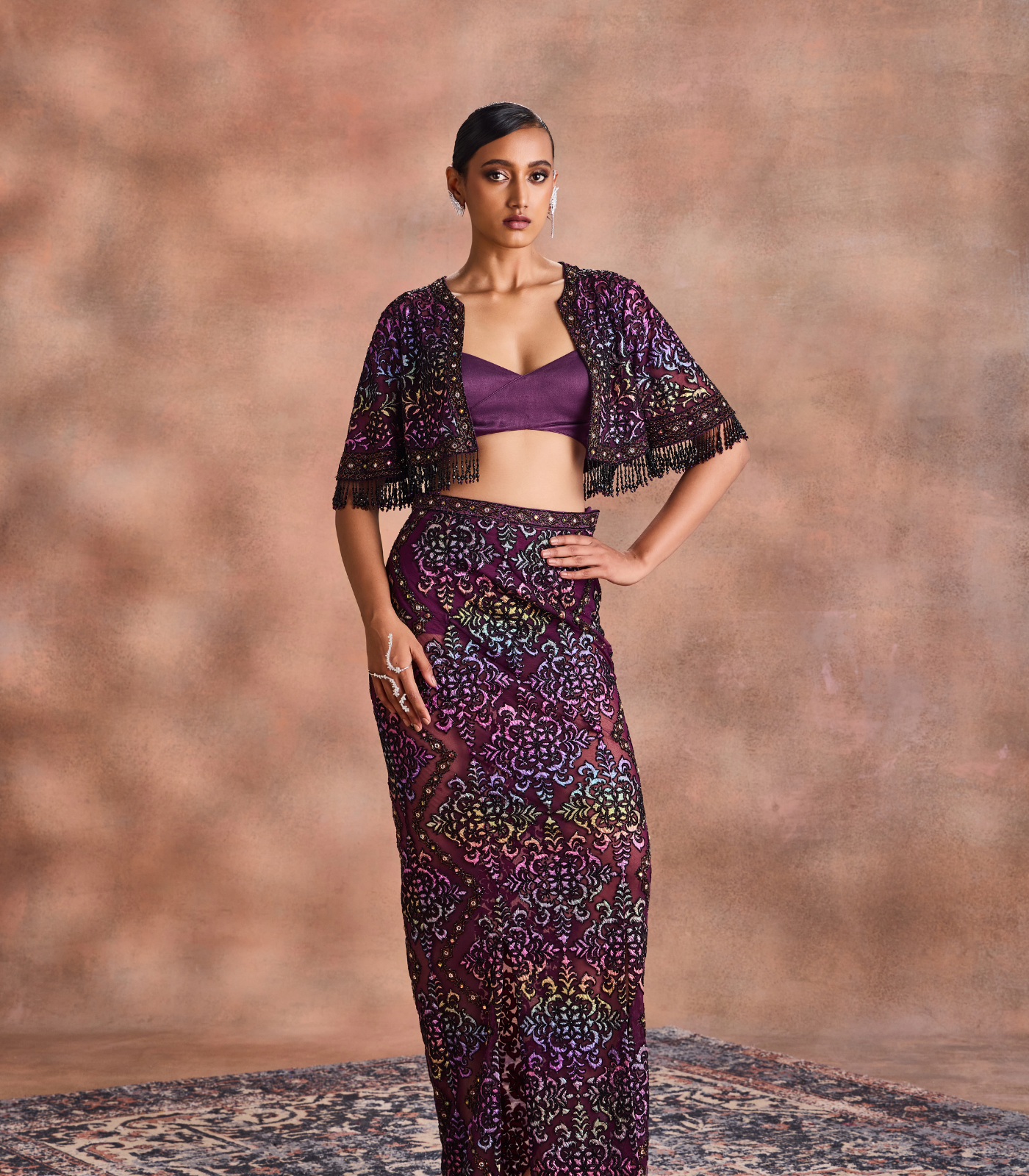 Open Jacket Skirt set