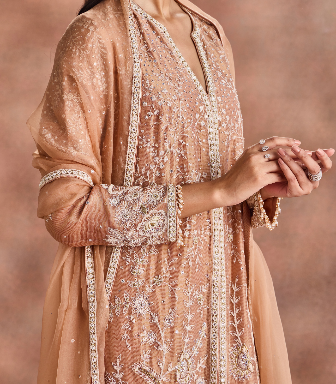 Tonal Embroidered Kurta Set