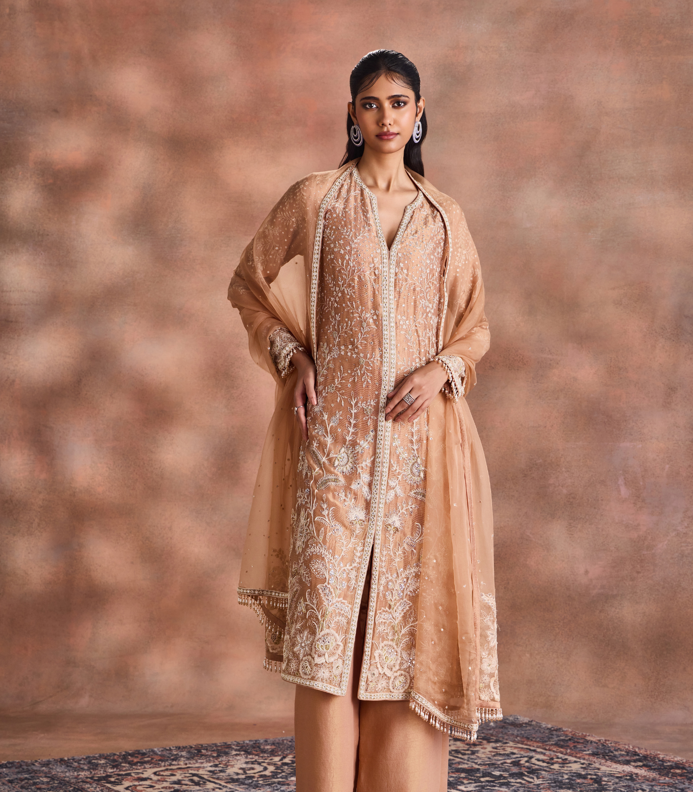 Tonal Embroidered Kurta Set