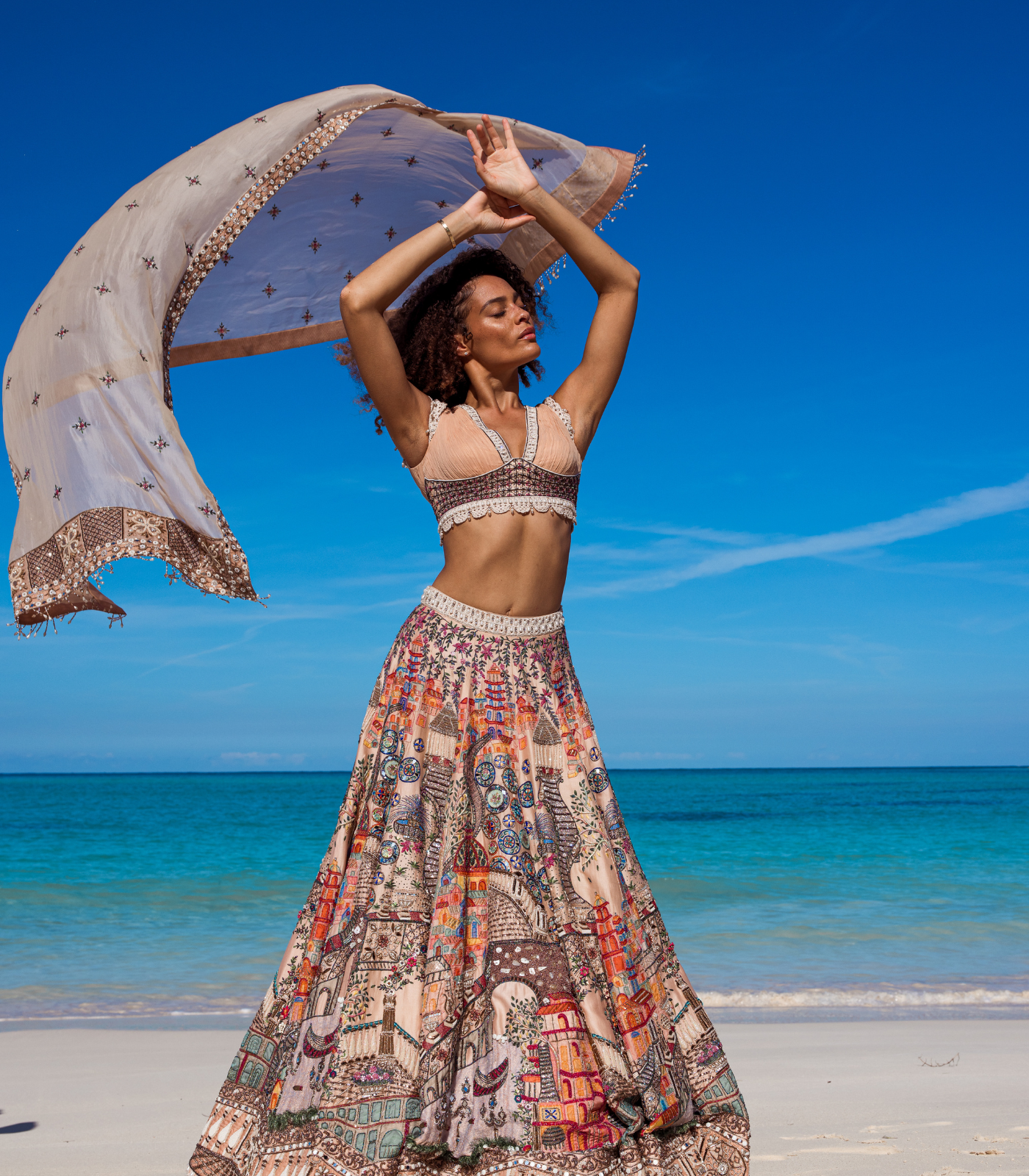 Embroidered Motif Lehenga