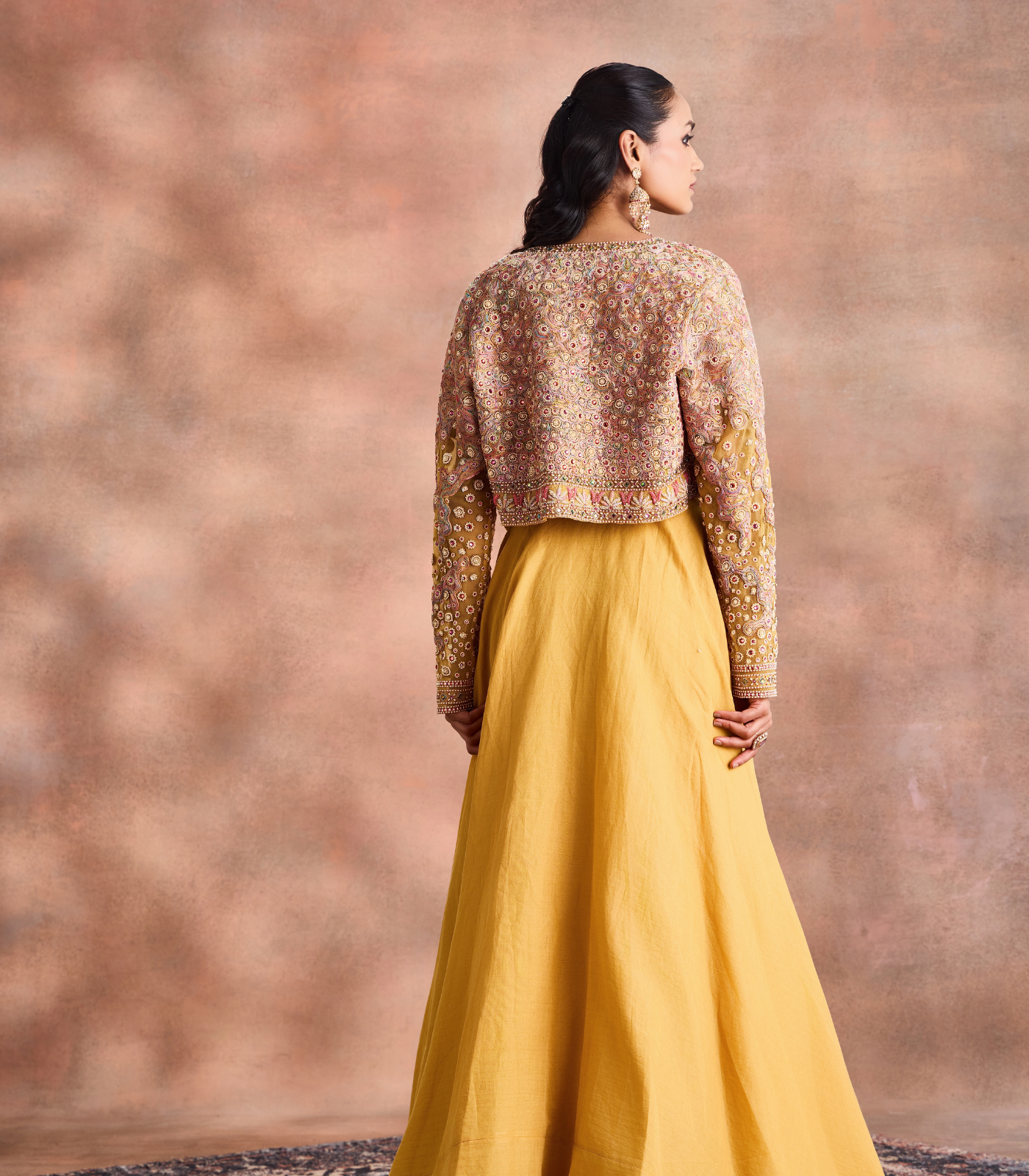 Cropped Jacket with Skirt set