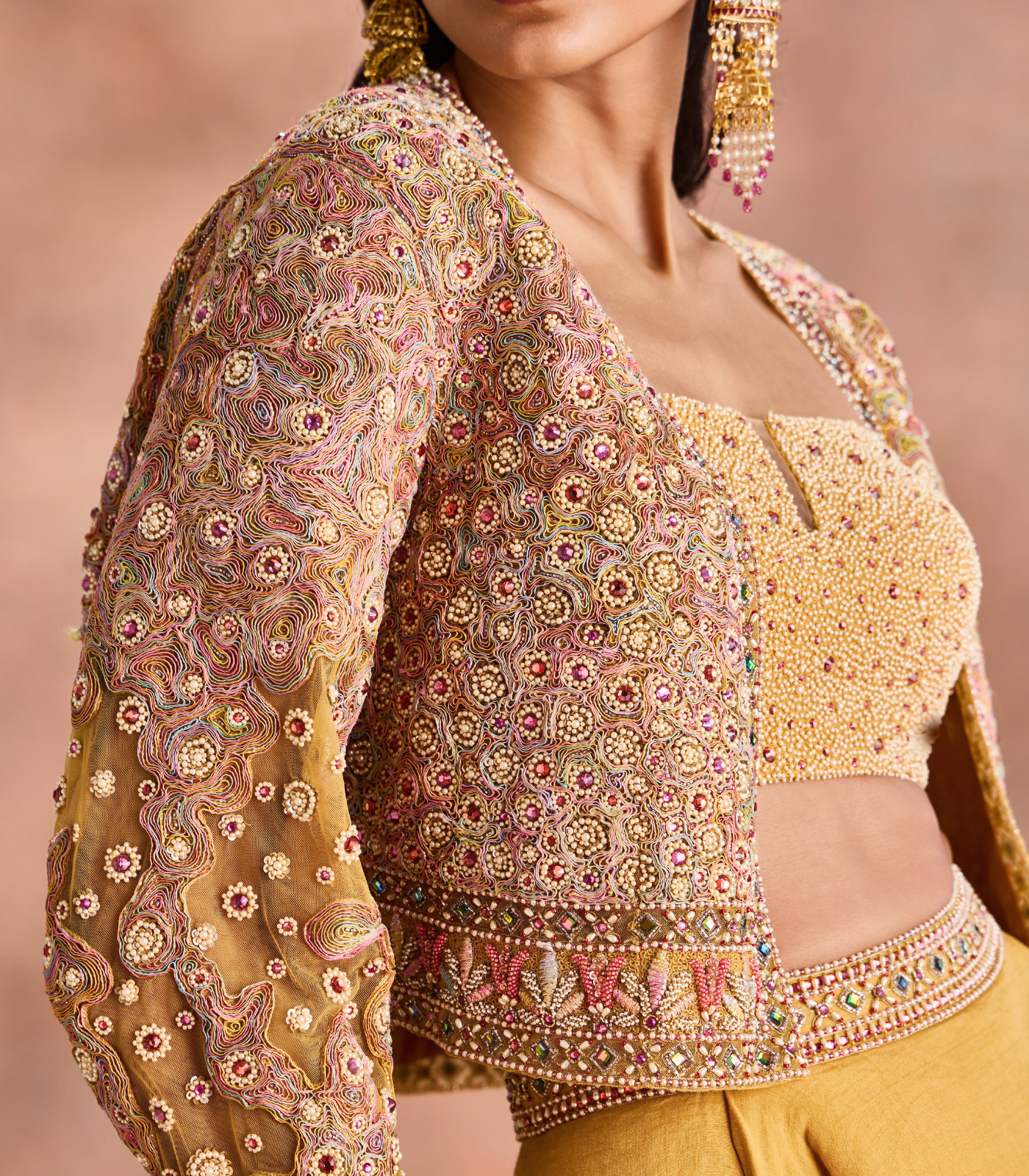 Cropped Jacket with Skirt set