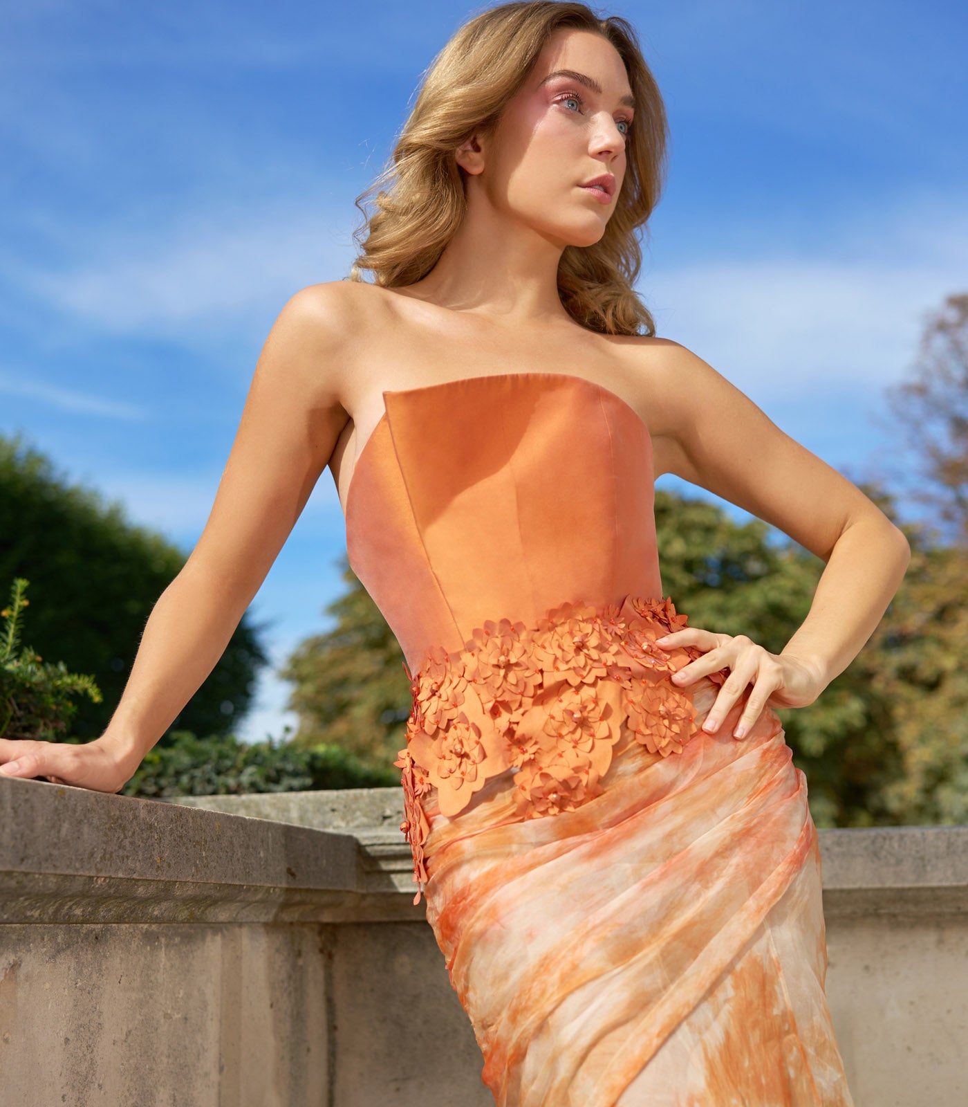 Strapless Drape Gown