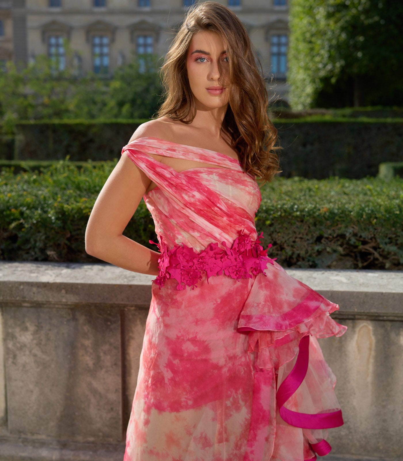 One Shoulder High Slit Dress