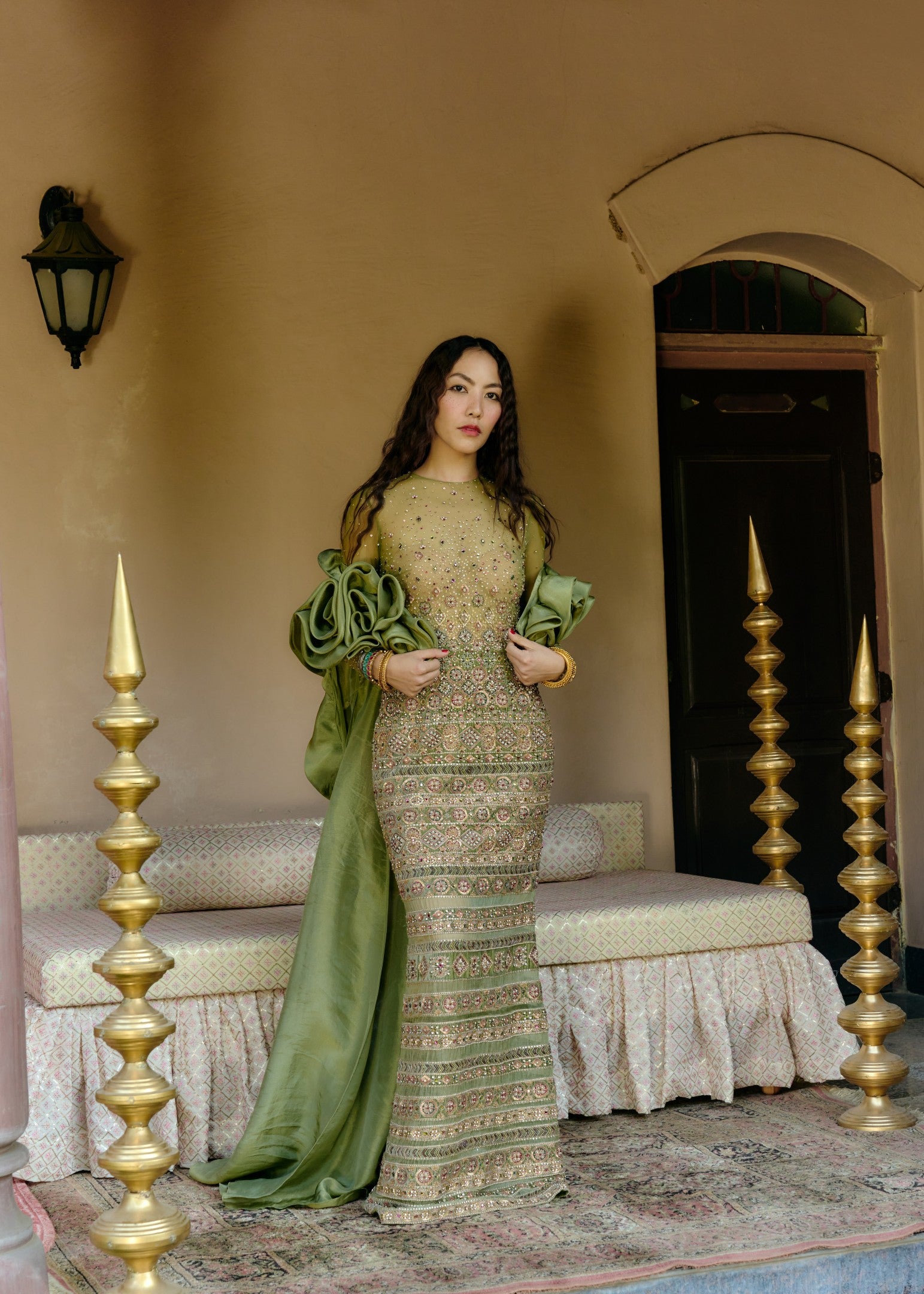 Embellished Sheer Gown