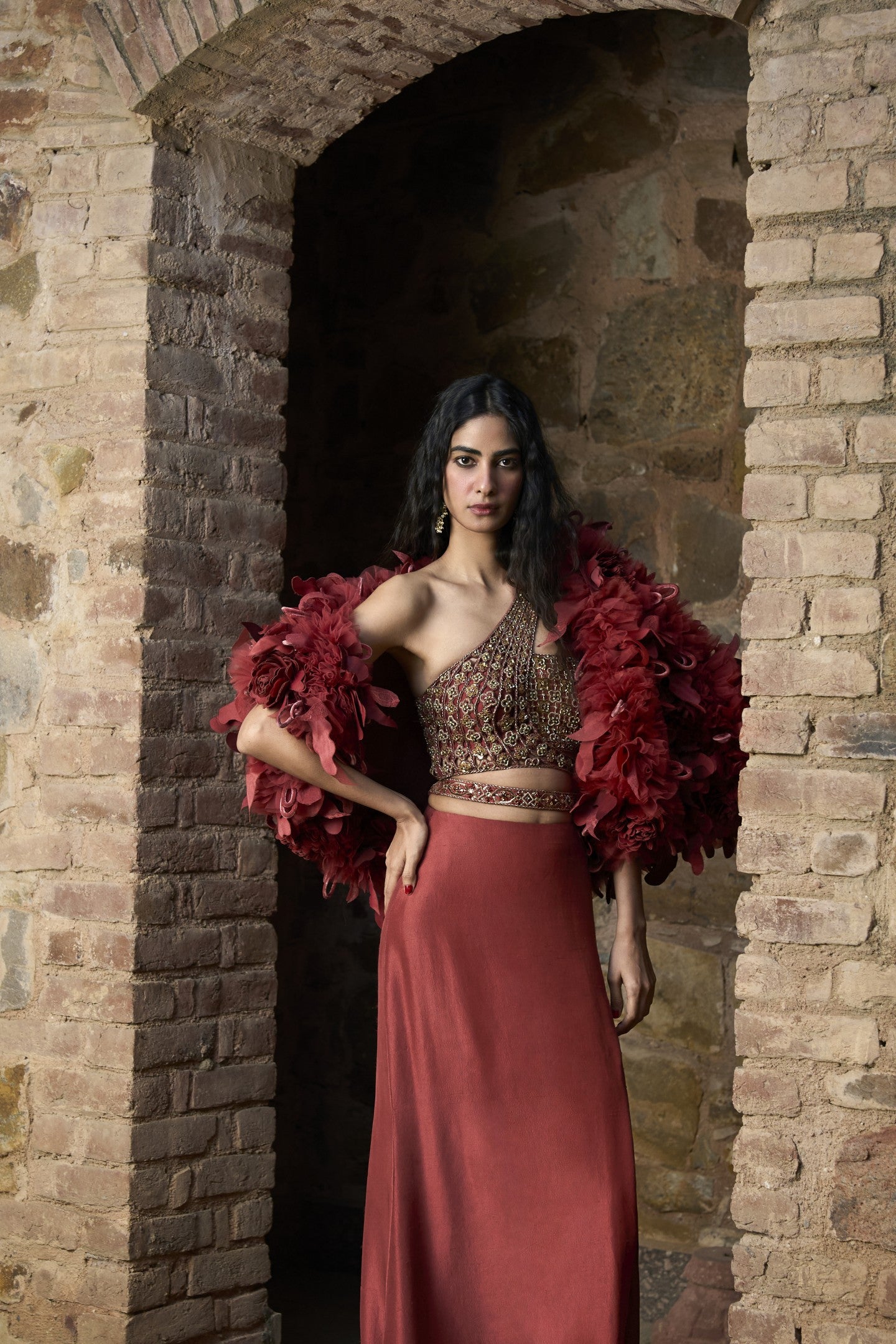 Cutout Sari Gown