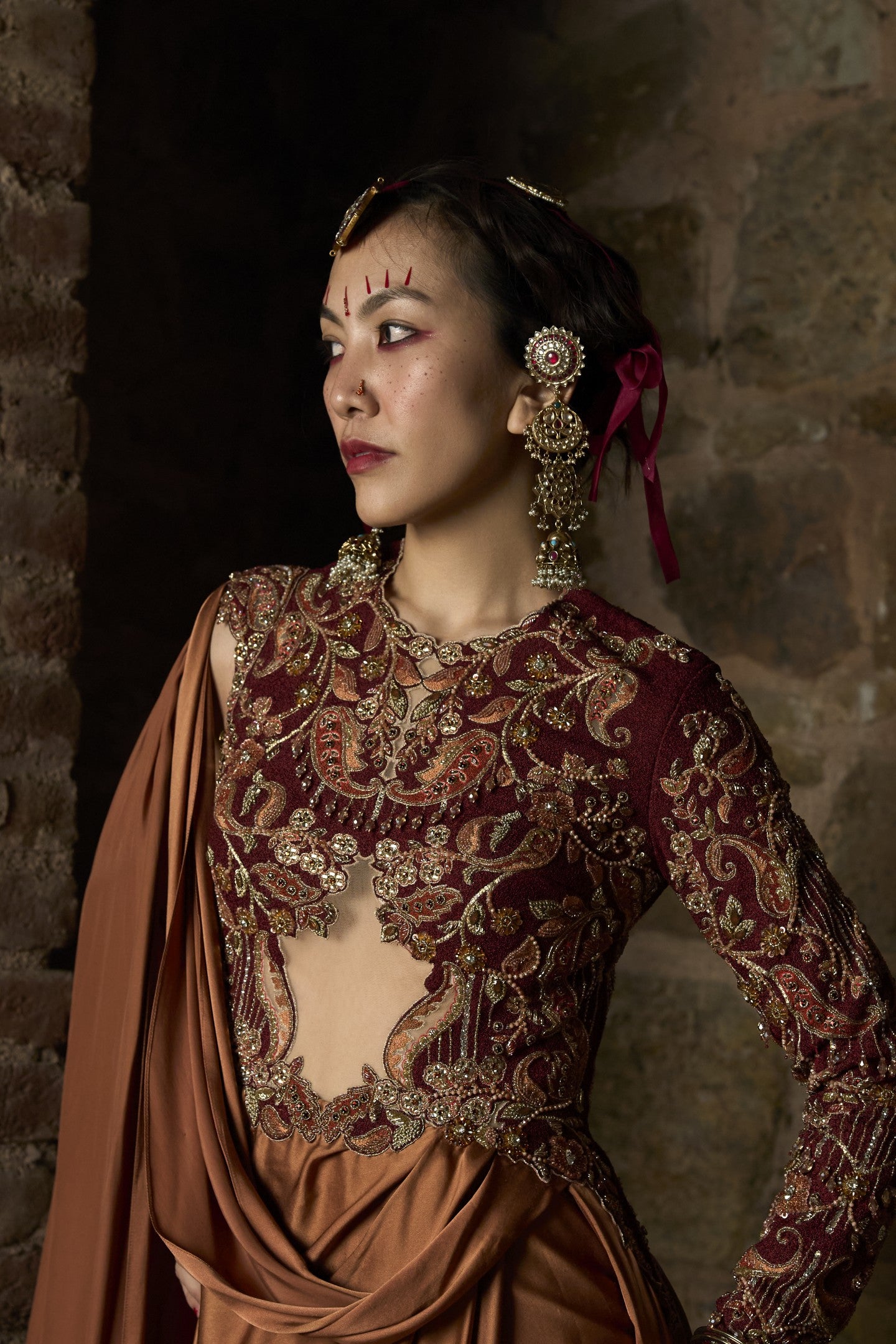Fluid Drape Sari Gown