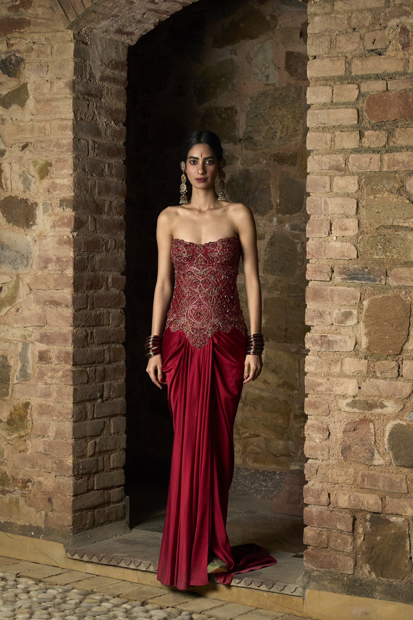 Strapless Drape Gown