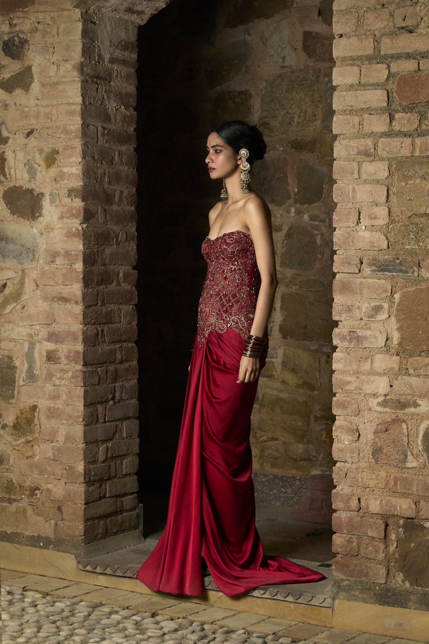 Strapless Drape Gown