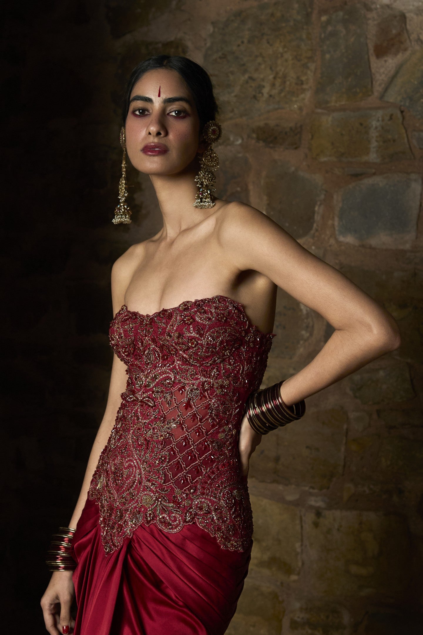 Strapless Drape Gown
