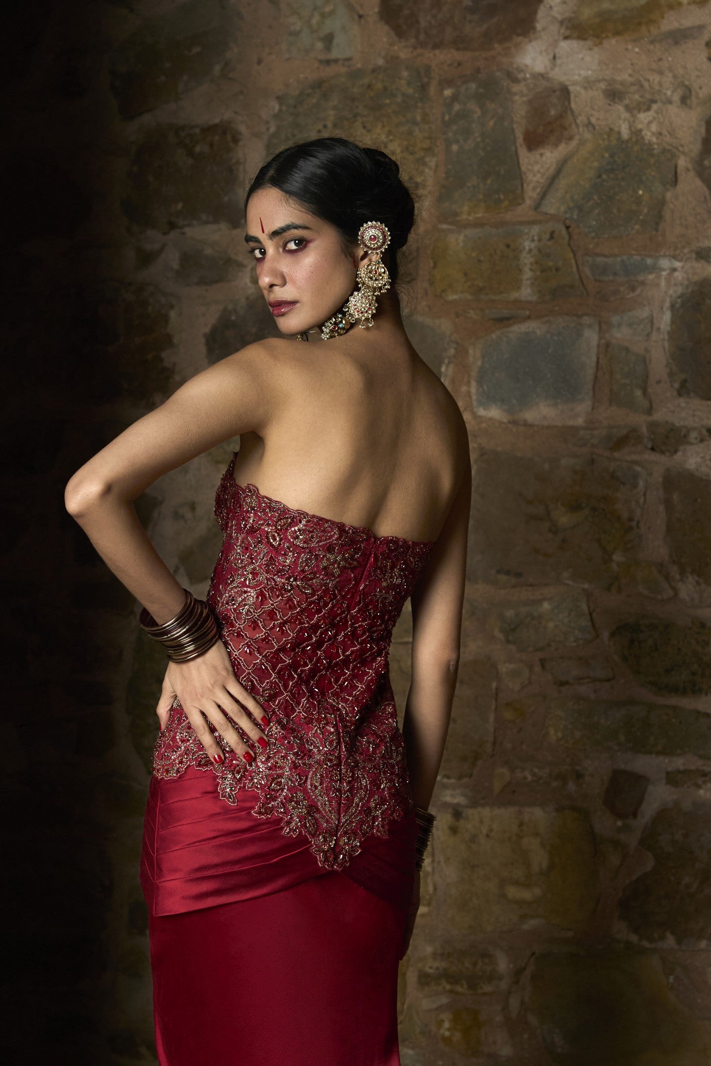 Strapless Drape Gown