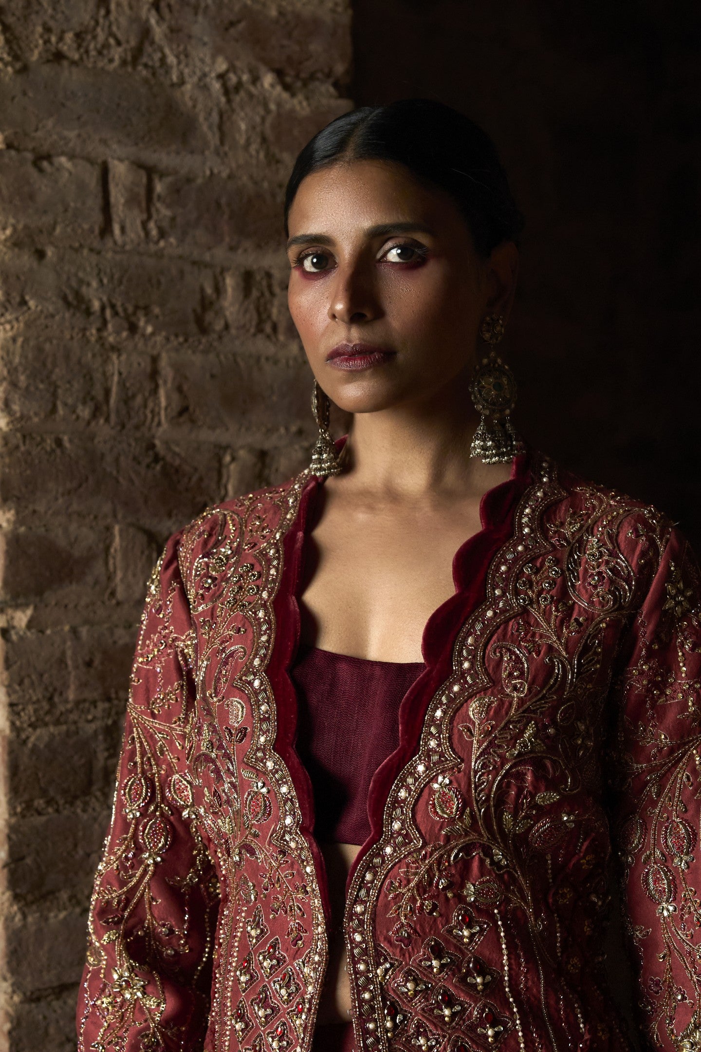 Embroidered Jacket Set