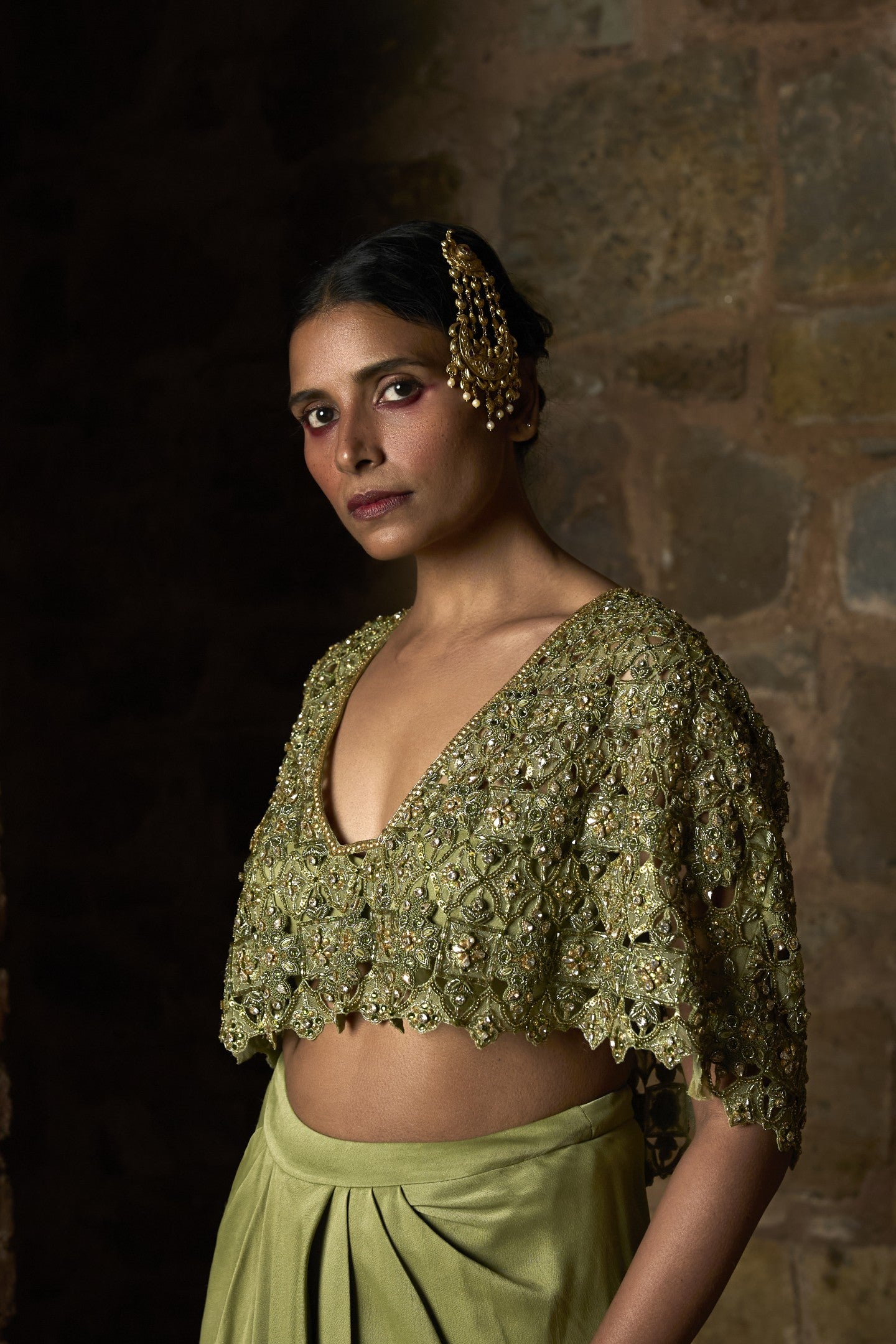 Embellished Cape Set
