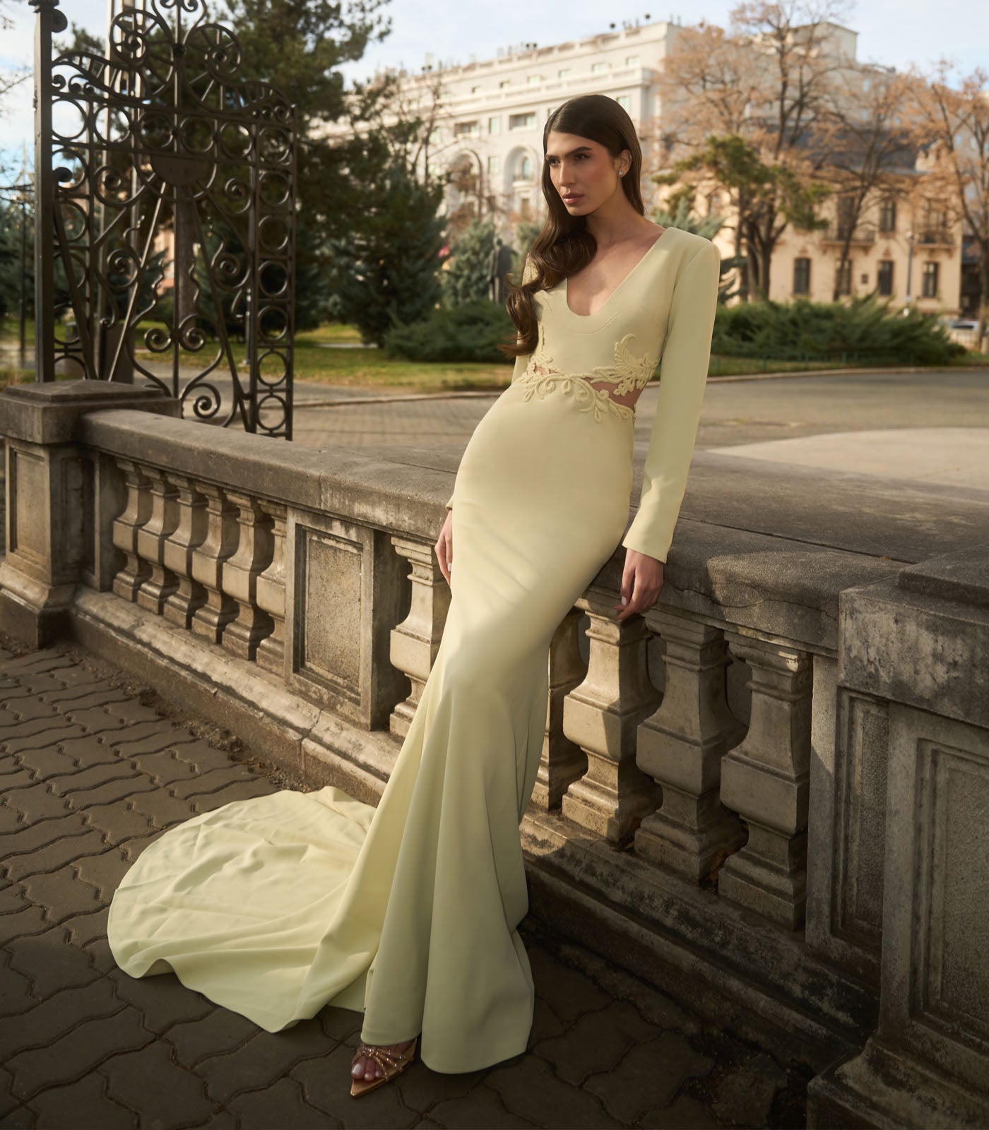 Classic Gown with Waist Cut Outs