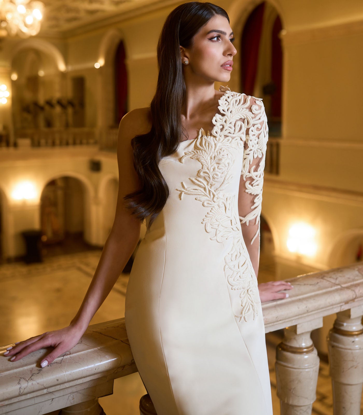 Strapless Gown with tonal highlights