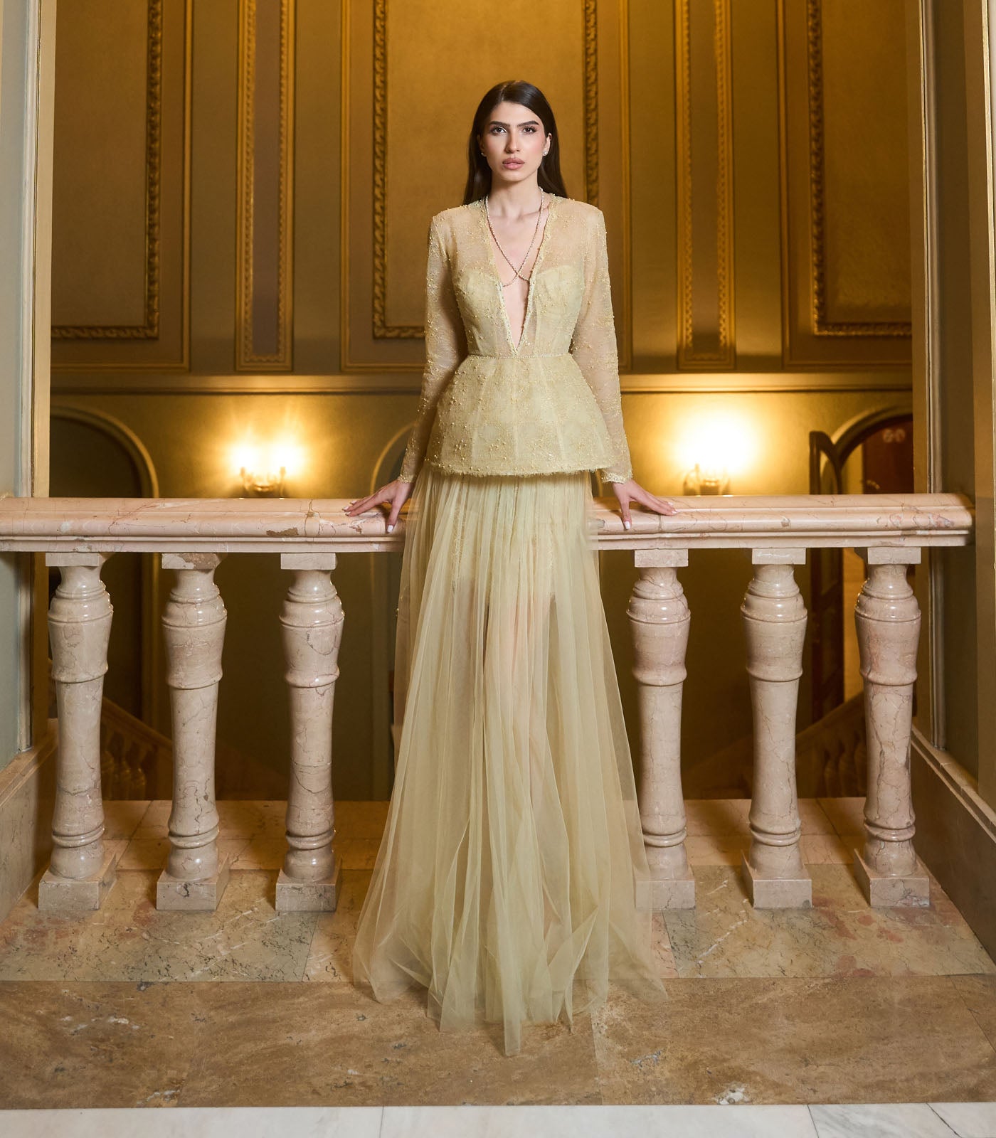 Peplum Flare Corset Gown