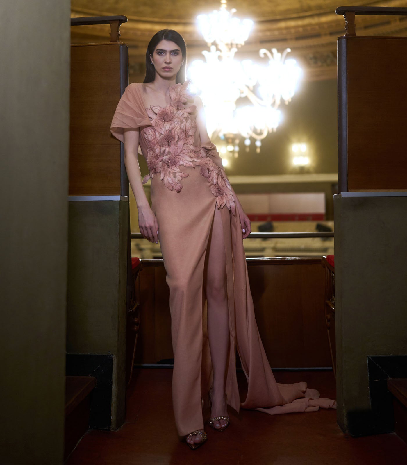 Strapless Gown with Applique