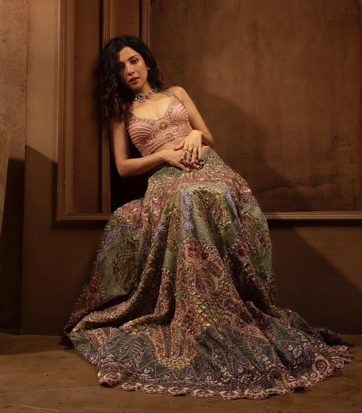 Barkha Singh spotted in our multicolor lehenga set