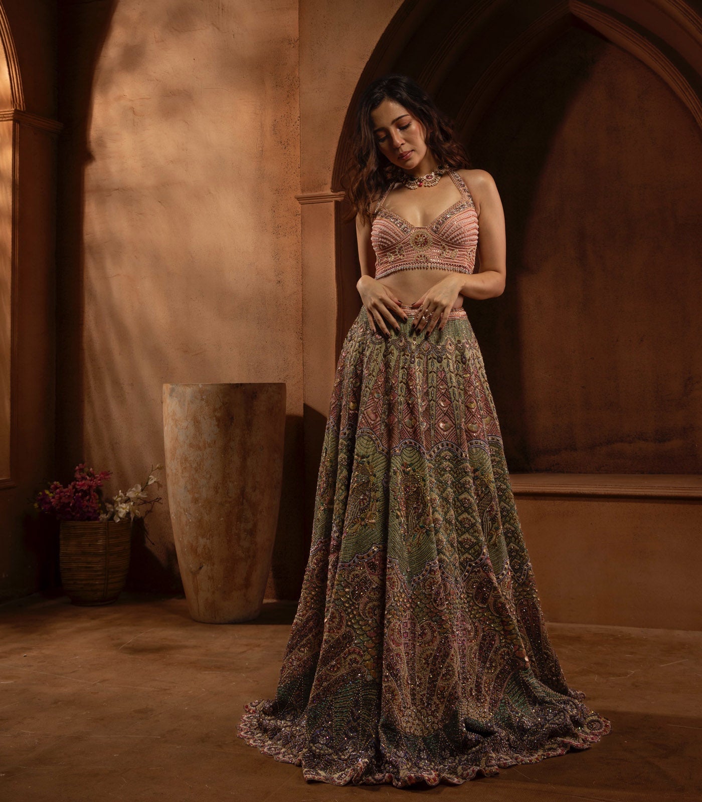 Barkha Singh spotted in our multicolor lehenga set