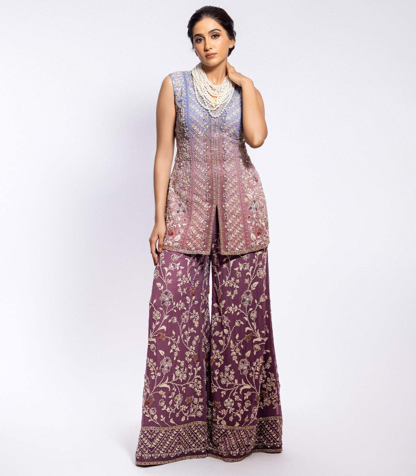 Nimrat kaur Ahluwalia in Ombre Embellished Kurta Set