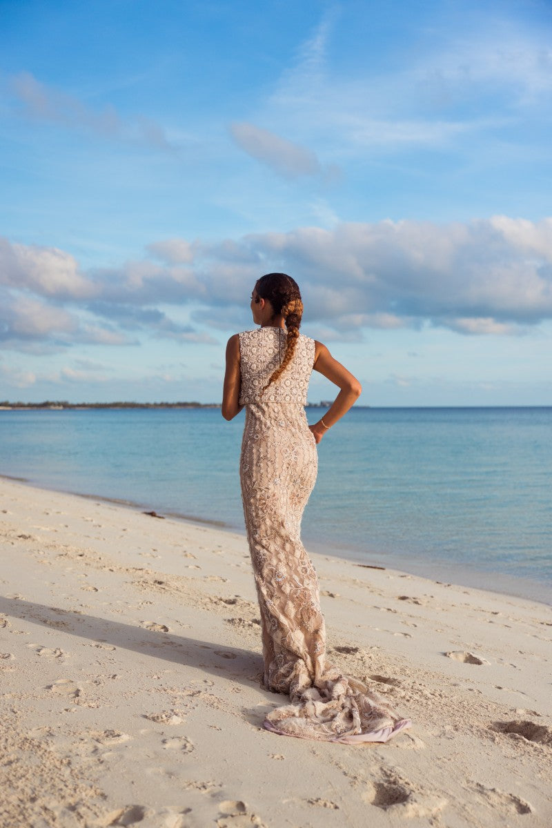 Embellished Column Gown