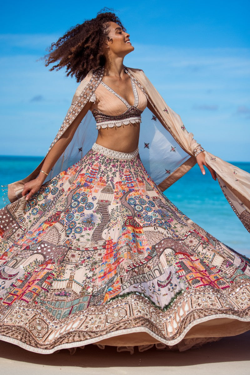 Embroidered Motif Lehenga