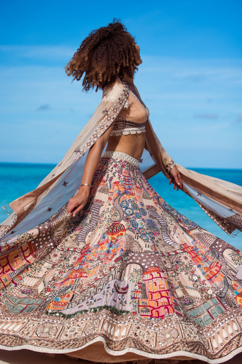 Embroidered Motif Lehenga