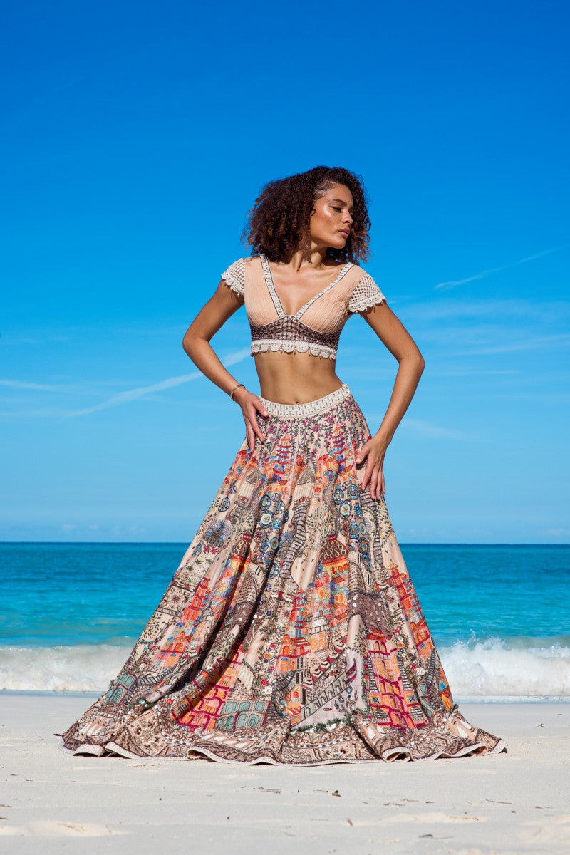 Embroidered Motif Lehenga