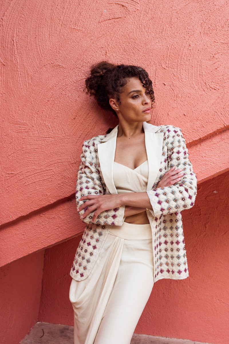Embellished Jacket Set