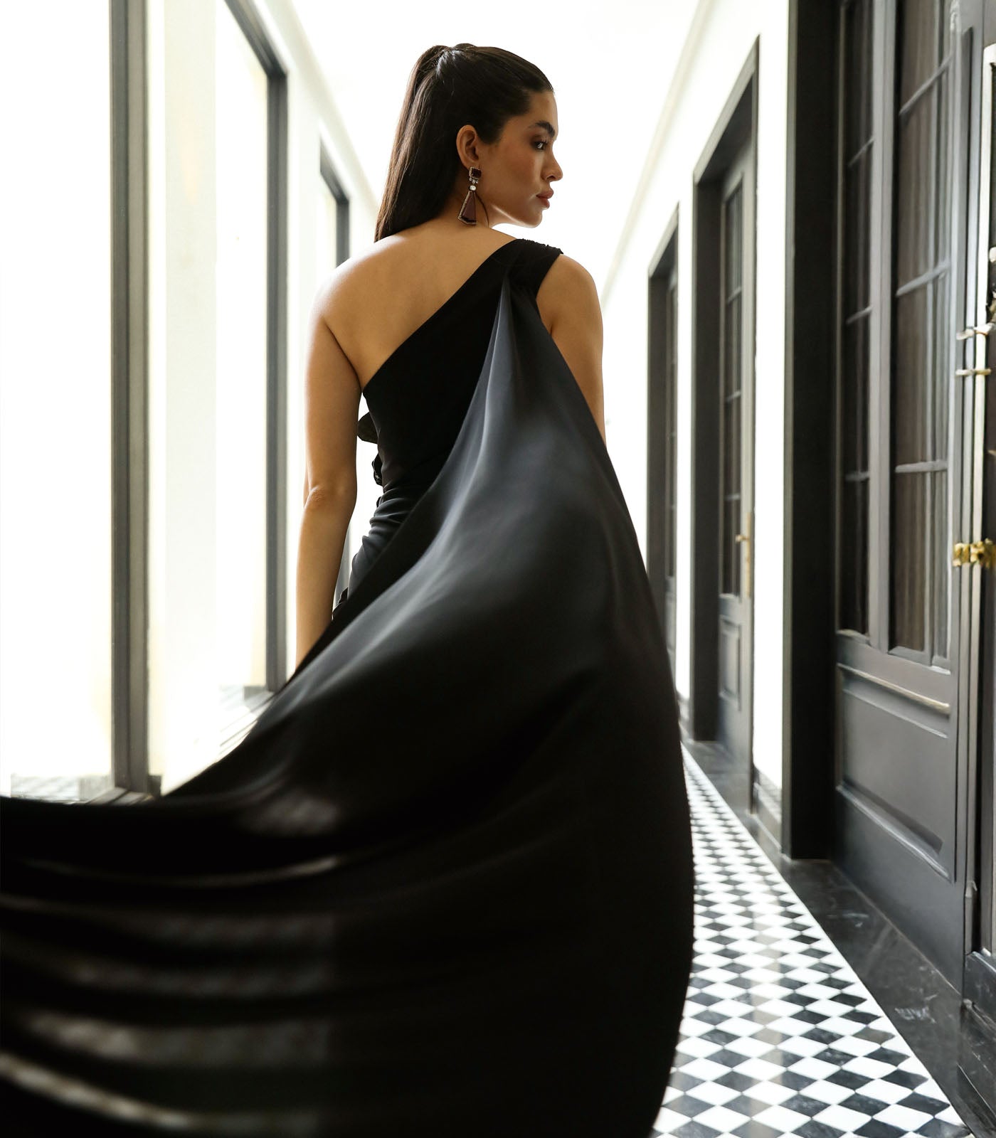 High Slit Draped Gown