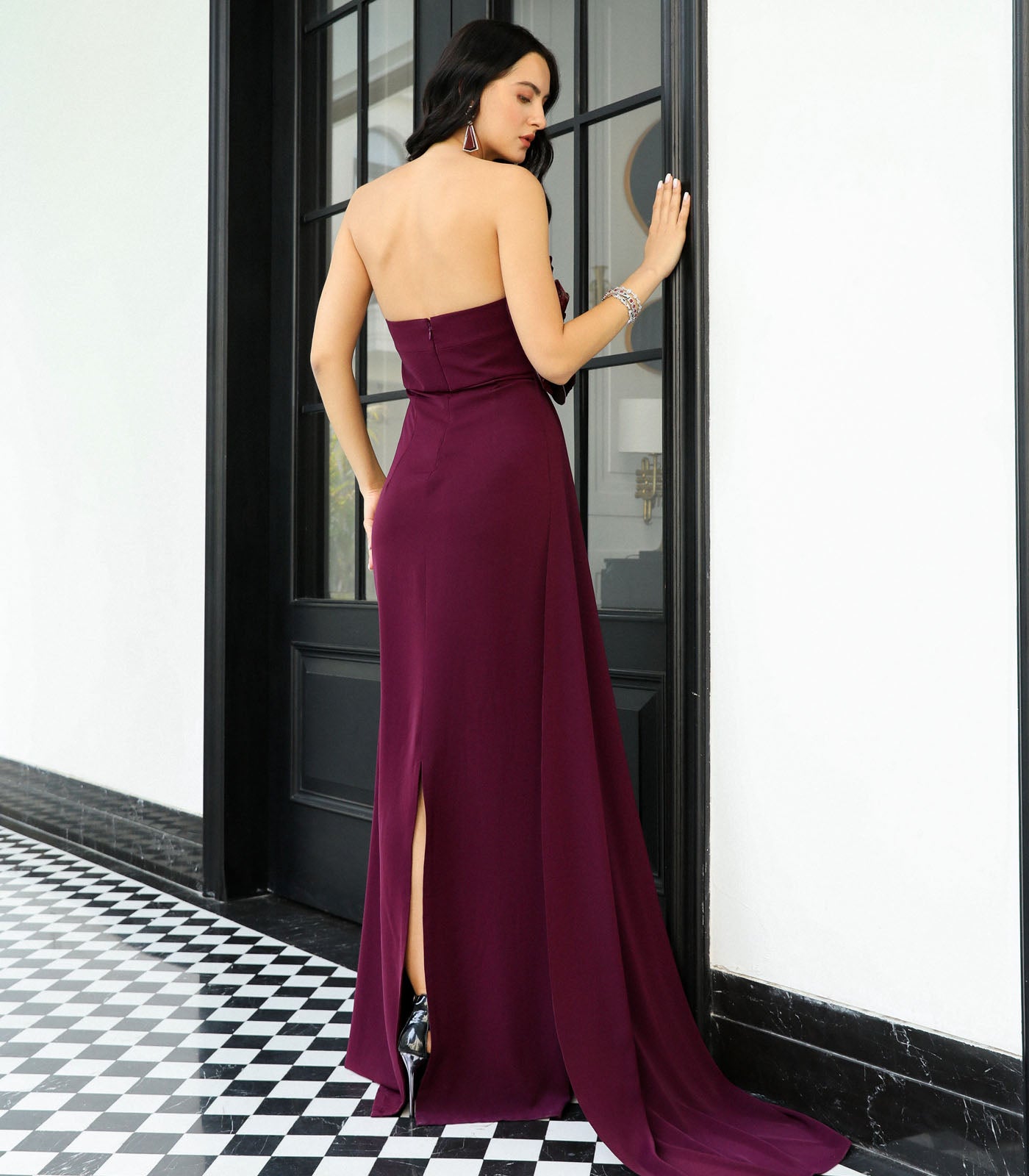 Off Shoulder Sheath Gown