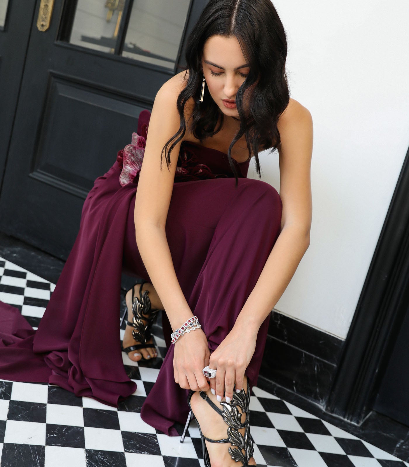 Off Shoulder Sheath Gown