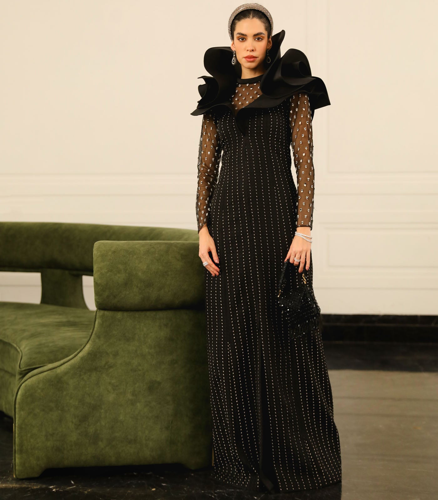 A-Line Draped Sheath Gown