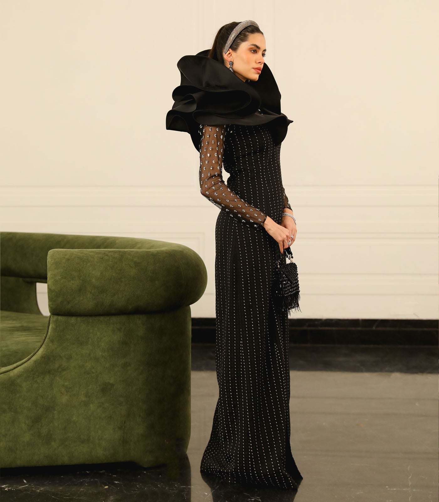 A-Line Draped Sheath Gown