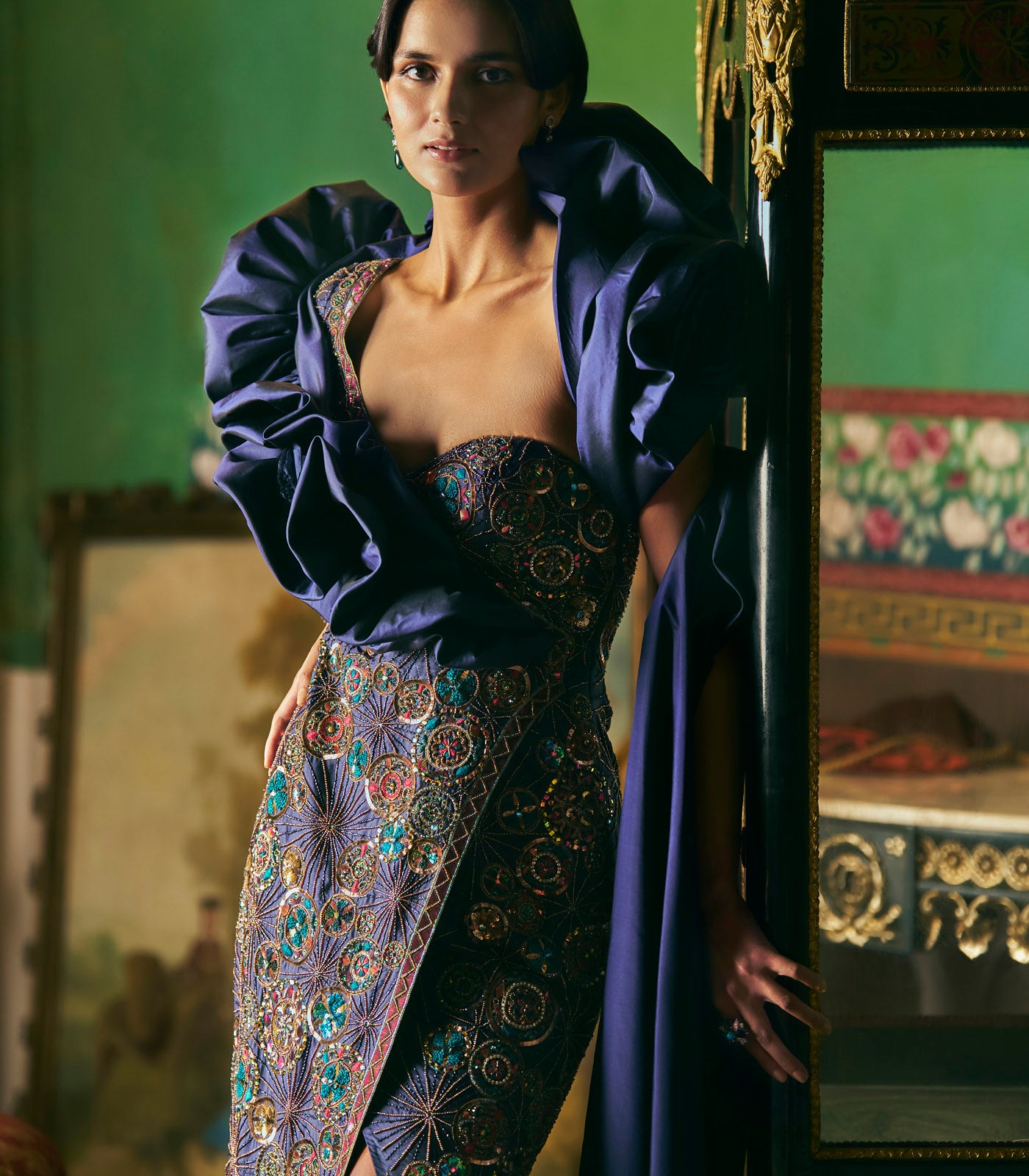 One Shoulder Embellished Gown