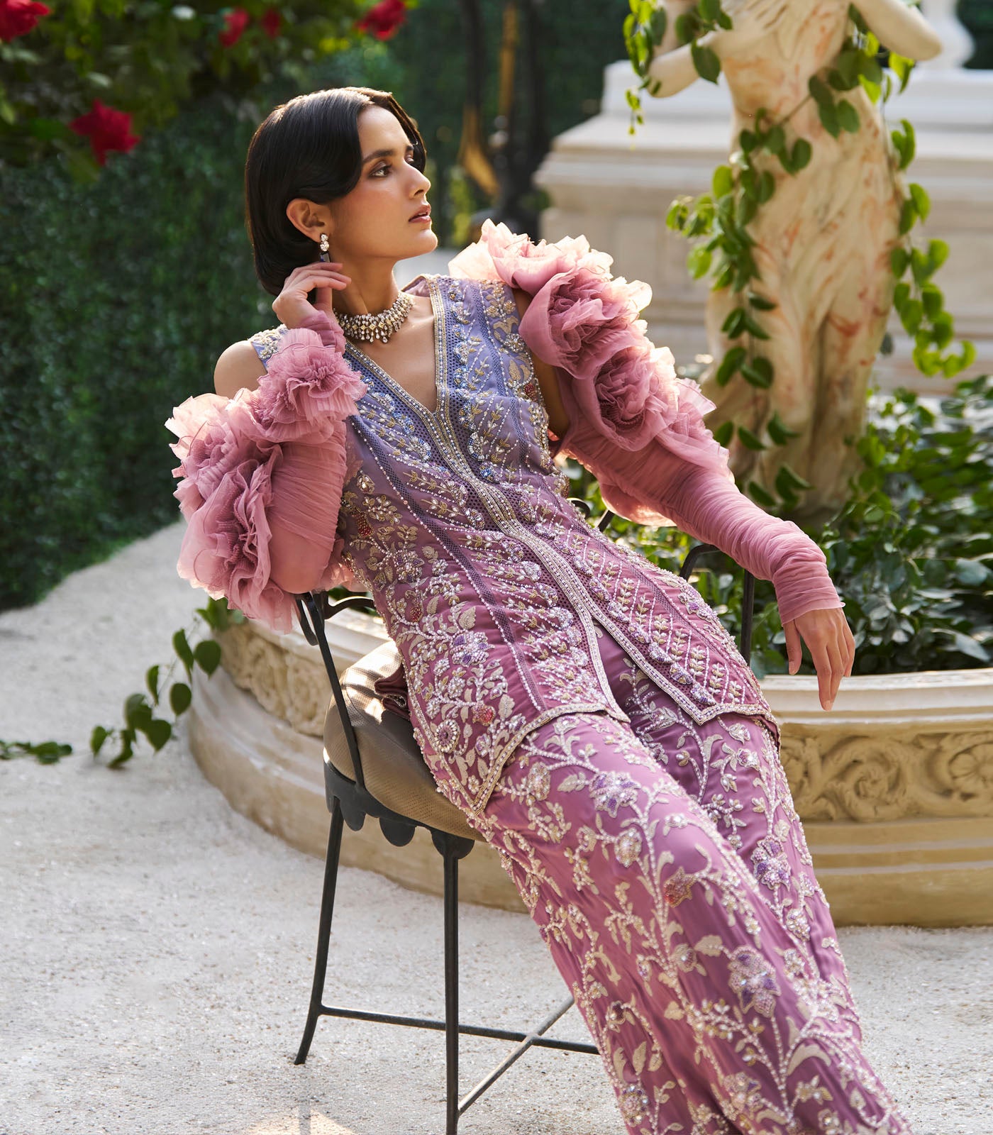 Ombre Embellished Kurta Set