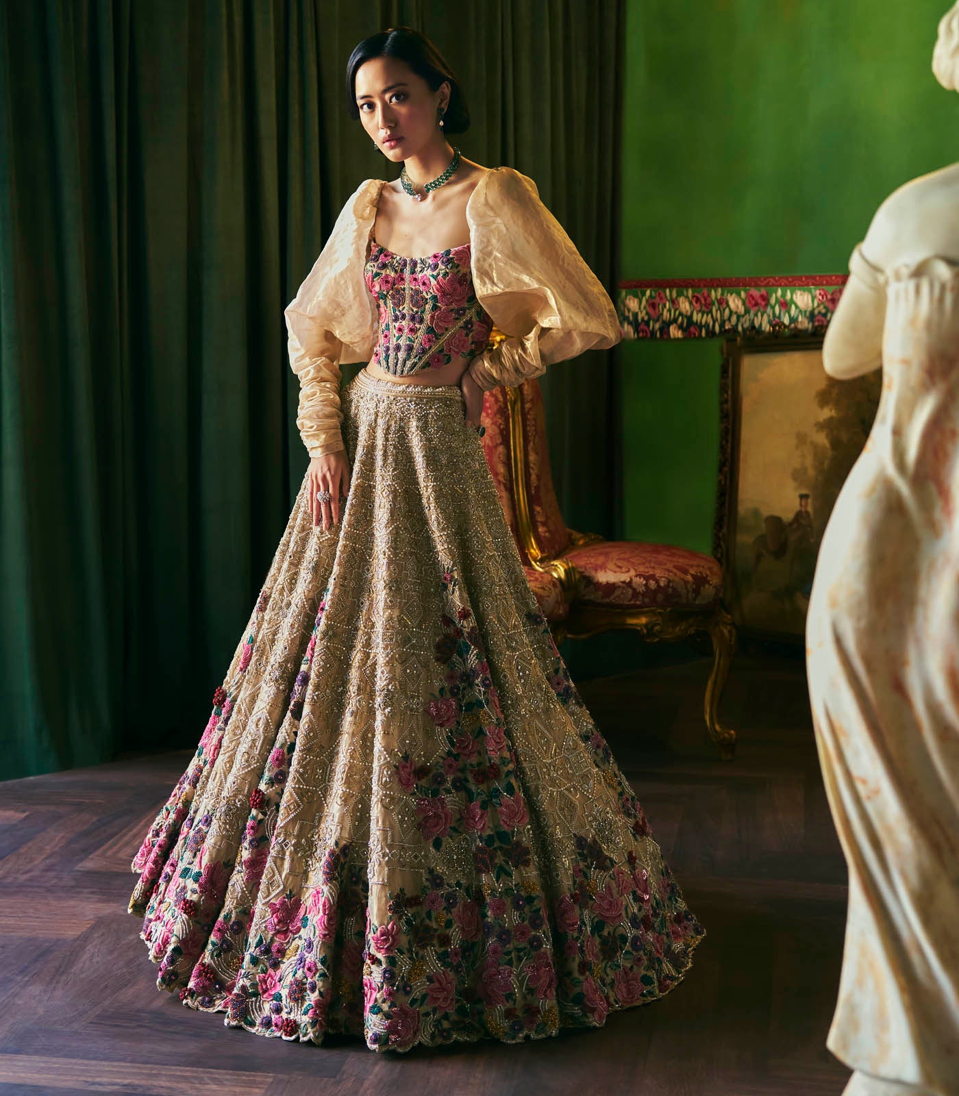 Corset Blouse Lehenga Set