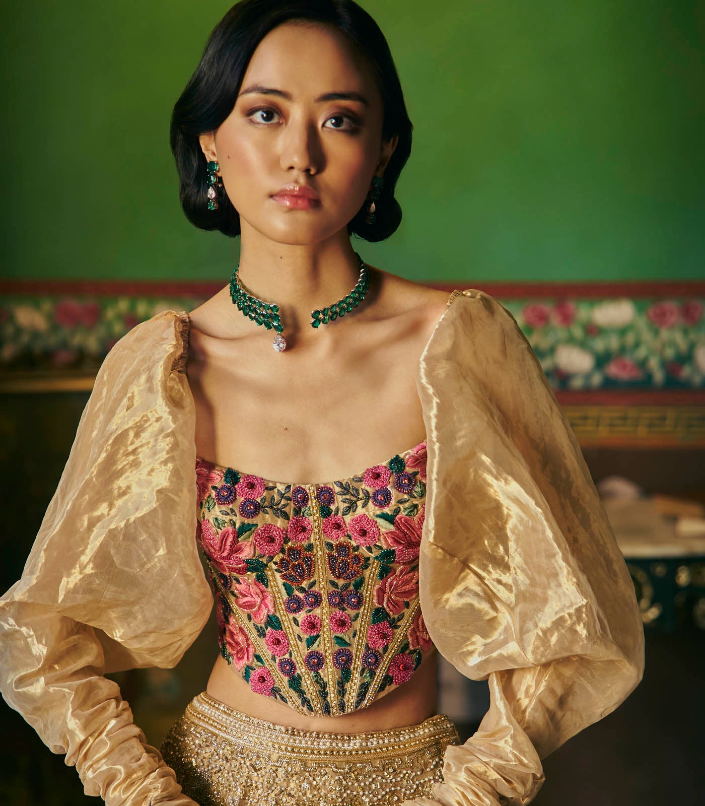 Corset Blouse Lehenga Set