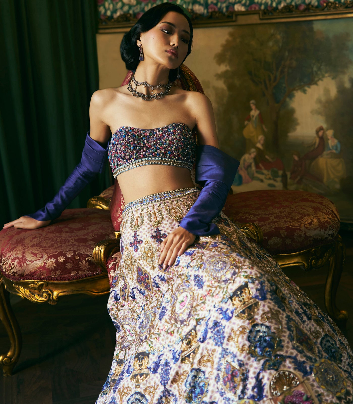 3D Floral lehenga Set