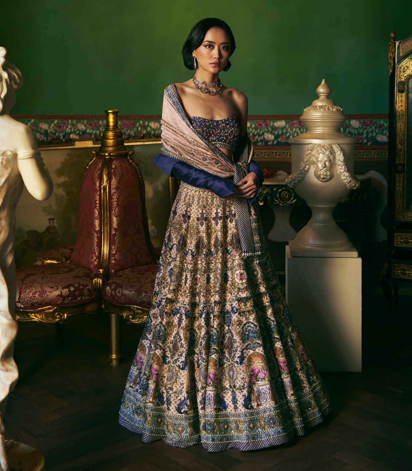 3D Floral lehenga Set