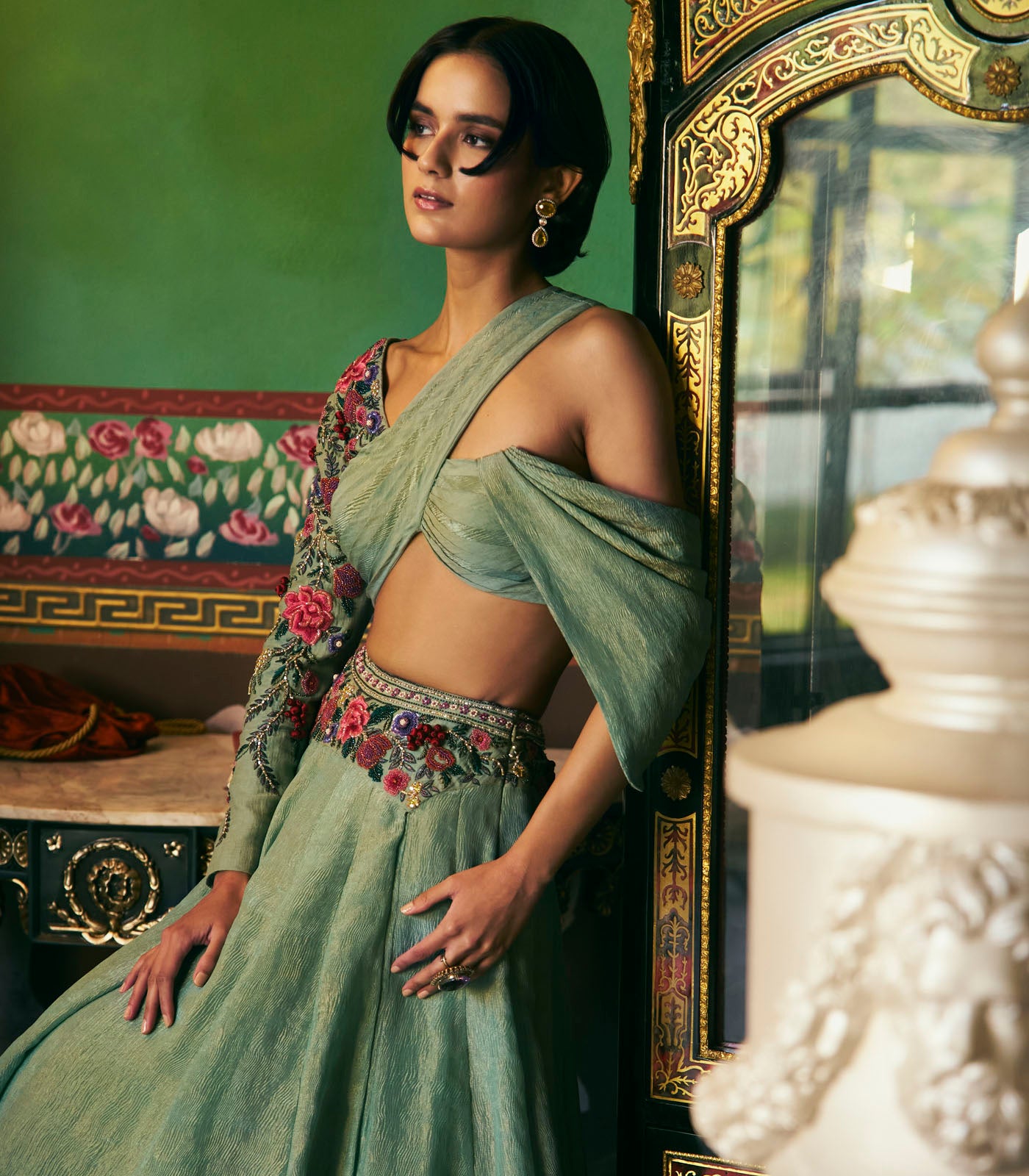 Layered Skirt and Blouse Set