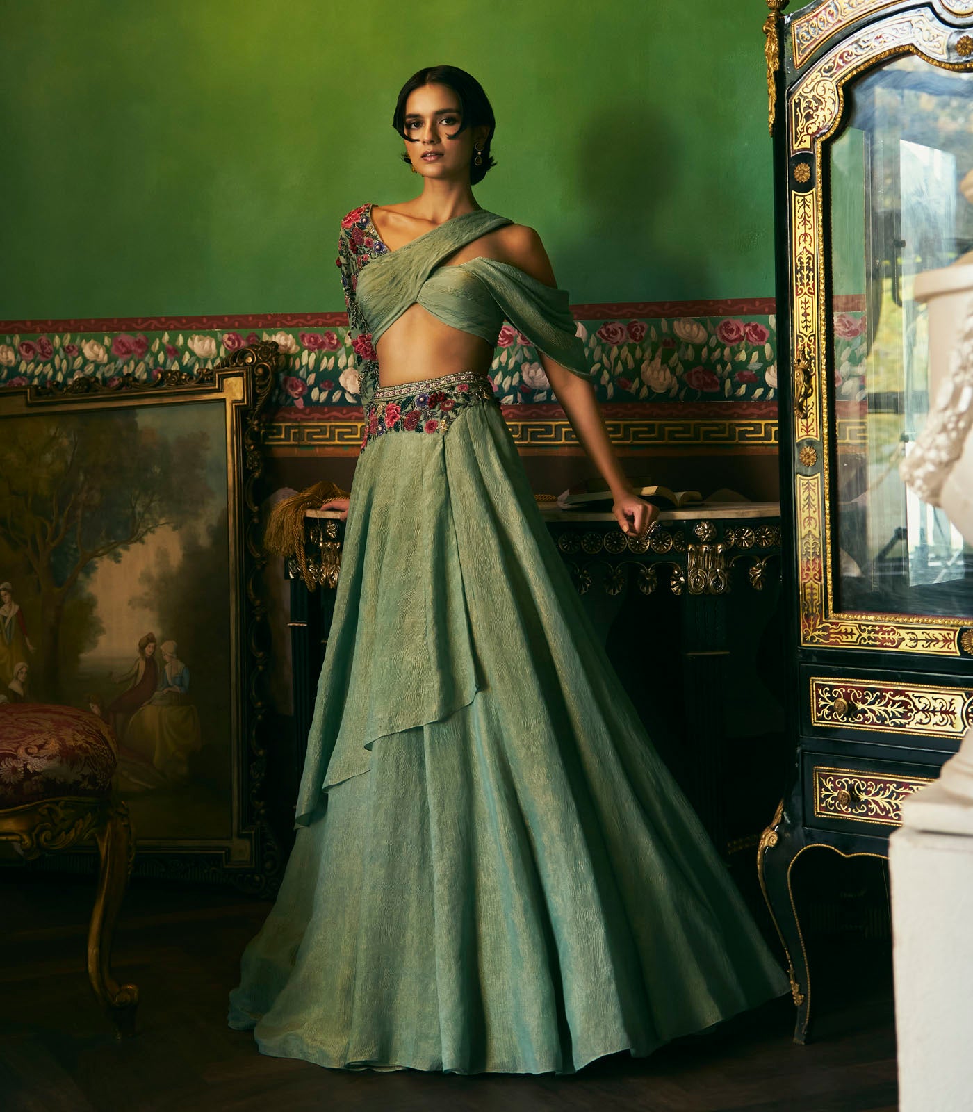 Layered Skirt and Blouse Set