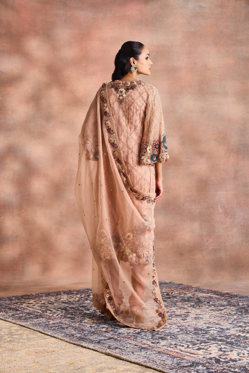 Floral Lattice Kurta Set