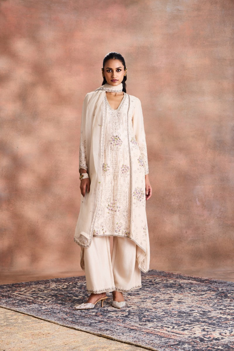 Floral embroirdered kurta set