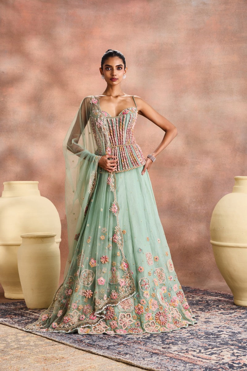 Pastel Corset Lehnga Set